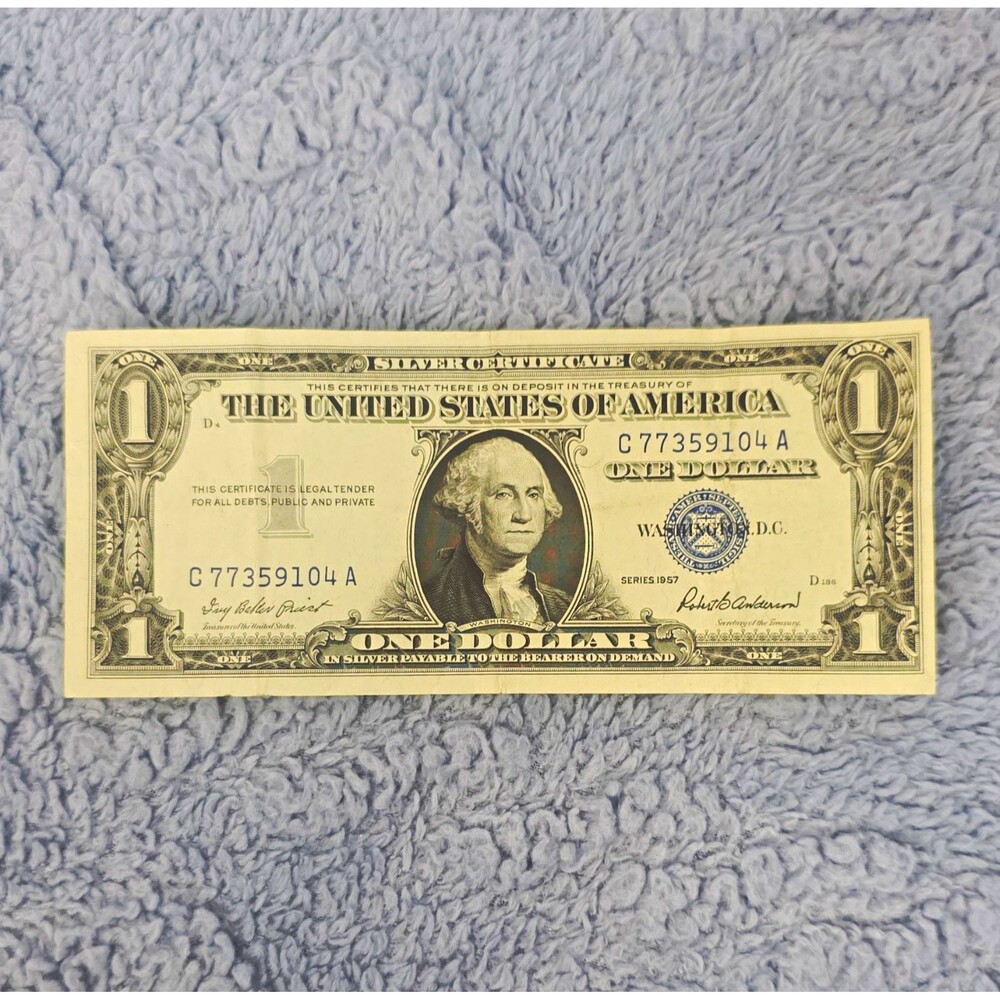 Uncirculated 1957 $1 Silver Certificate Banknote Washington DC Serial C77359104A